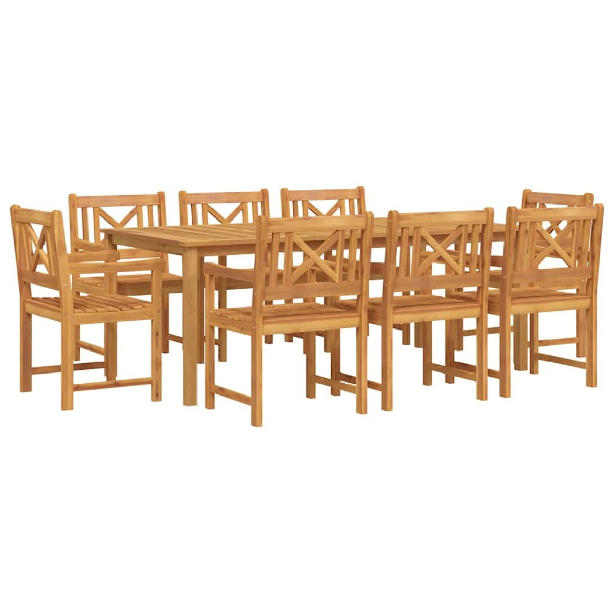 vidaXL Σέτ φαγητού για κήπο 9 τμχ. Καφέ Στερεό Ξύλο Ακακίας
