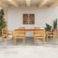 vidaXL Σέτ φαγητού για κήπο 9 τμχ. Καφέ Στερεό Ξύλο Ακακίας