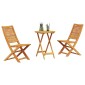 vidaXL Φορητό Σετ Μπιζερί 3 τμχ. Καφέ Στερεό Ξύλο Ακακίας