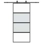 vidaXL Συρόμενη πόρτα με σετ υλικού Μαύρο 90x205 cm γυαλί μετριασμένο
