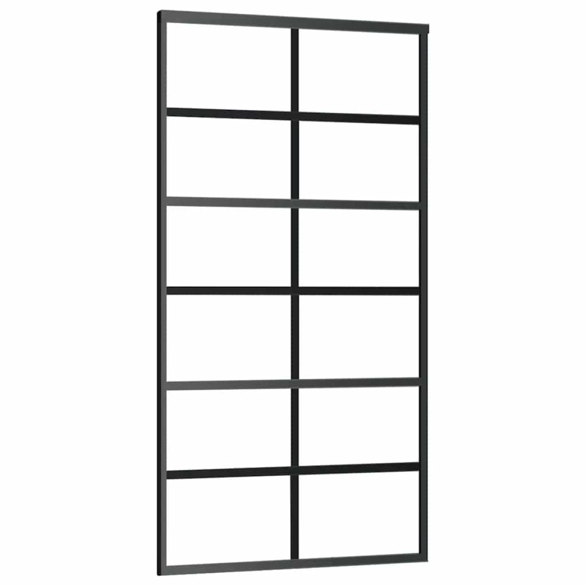 vidaXL Συρόμενη πόρτα με σετ υλικού Μαύρο 102x205 cm ESG Γυαλί