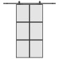 vidaXL Σετ συρόμενης πόρτας με υλικό μαύρο 102,5x205 cm