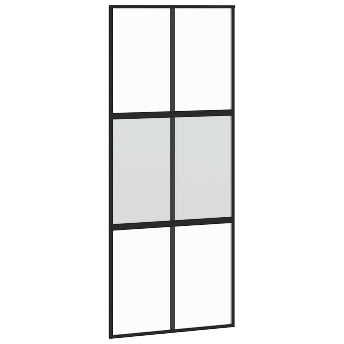 vidaXL Συρόμενη πόρτα με σετ υλικού Μαύρο 90x205 cm γυαλί μετριασμένο