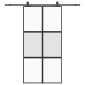 vidaXL Σετ συρόμενης πόρτας με υλικό μαύρο 102,5x205 cm