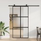 vidaXL Σετ συρόμενης πόρτας με υλικό μαύρο 102,5x205 cm