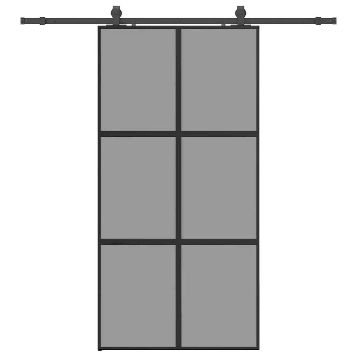 vidaXL Σετ συρόμενης πόρτας με υλικό μαύρο 102,5x205 cm