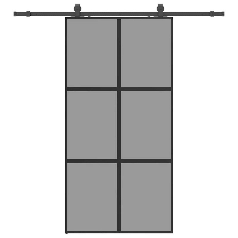 vidaXL Σετ συρόμενης πόρτας με υλικό μαύρο 102,5x205 cm