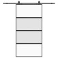 vidaXL Σετ συρόμενης πόρτας με υλικό μαύρο 102,5x205 cm