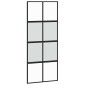 vidaXL Συρόμενη πόρτα με σετ υλικού Μαύρο 90x205 cm γυαλί μετριασμένο