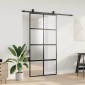 vidaXL Σετ συρόμενης πόρτας με υλικό μαύρο 102,5x205 cm