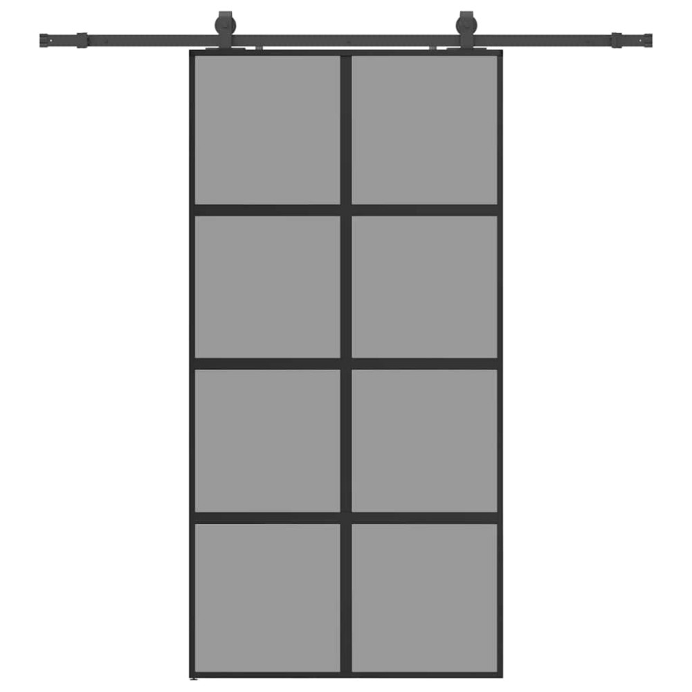 vidaXL Σετ συρόμενης πόρτας με υλικό μαύρο 102,5x205 cm