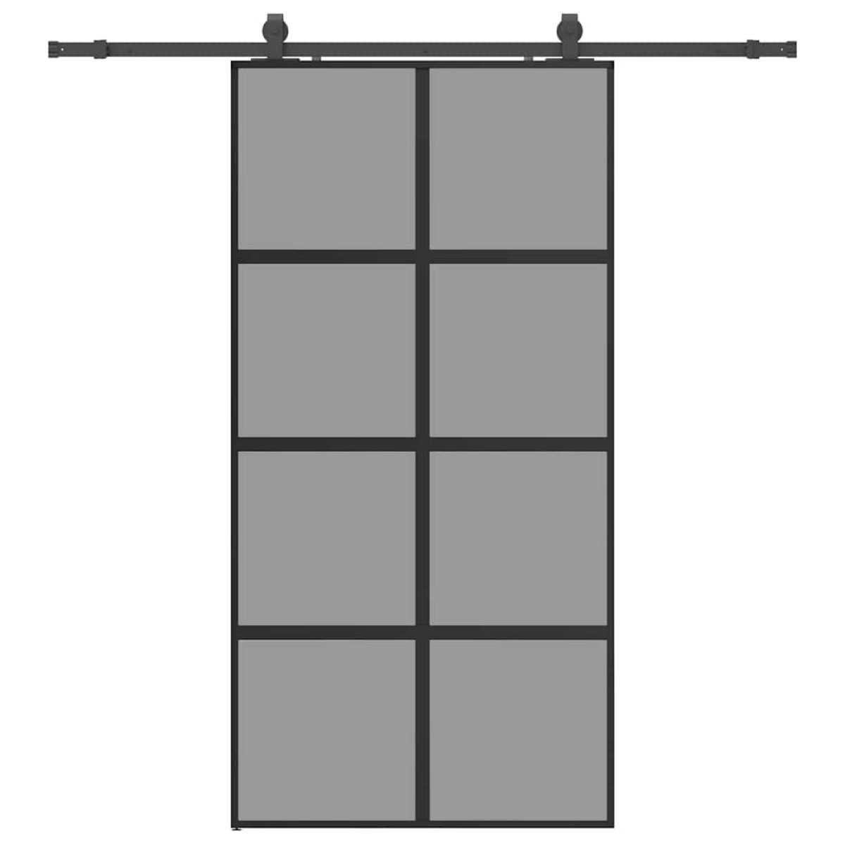 vidaXL Σετ συρόμενης πόρτας με υλικό μαύρο 102,5x205 cm