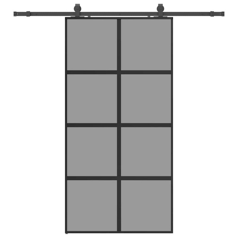 vidaXL Σετ συρόμενης πόρτας με υλικό μαύρο 102,5x205 cm