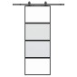vidaXL Συρόμενη πόρτα με σετ υλικού Μαύρο 76x205 cm γυαλί μετριασμένο