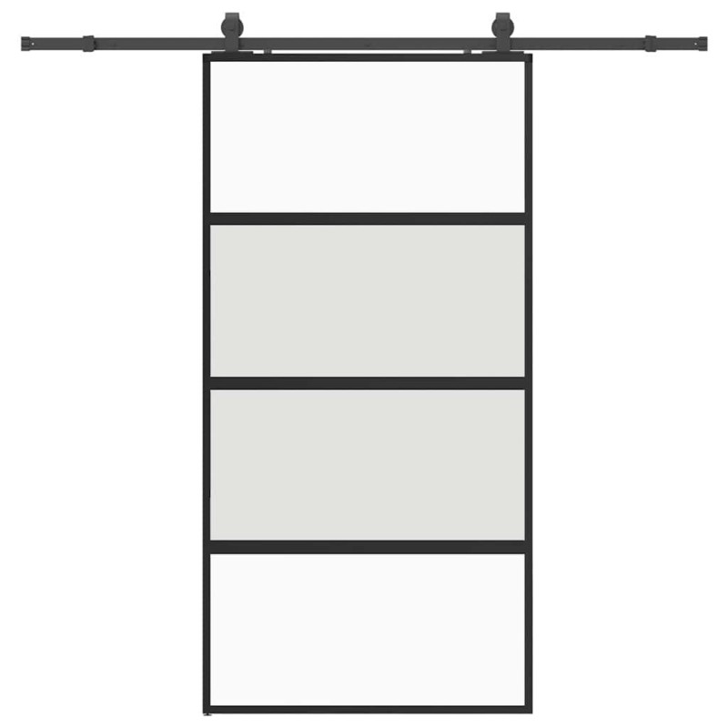 vidaXL Σετ συρόμενης πόρτας με υλικό μαύρο 102,5x205 cm