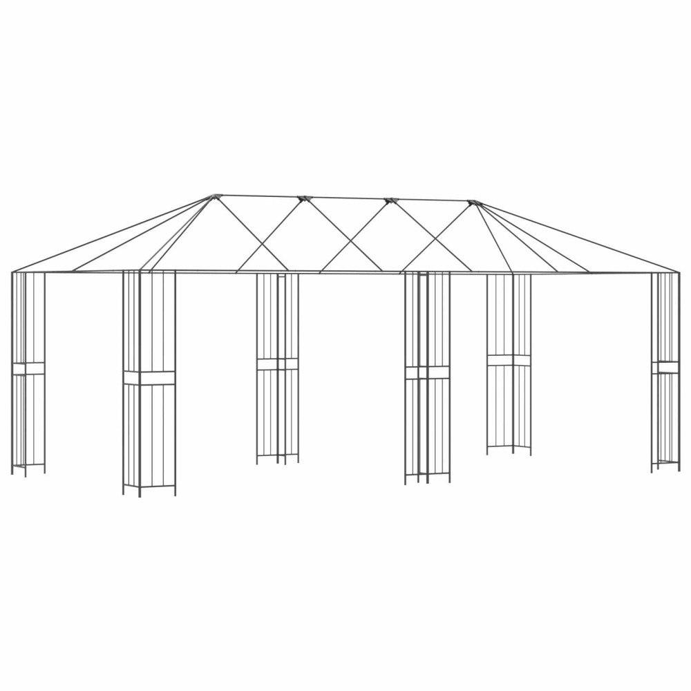 vidaXL Σκελετός Γκαζebo Χωρίς Ύφασμα Γκαζebo 6 x 3 m Μαύρο Ατσάλι