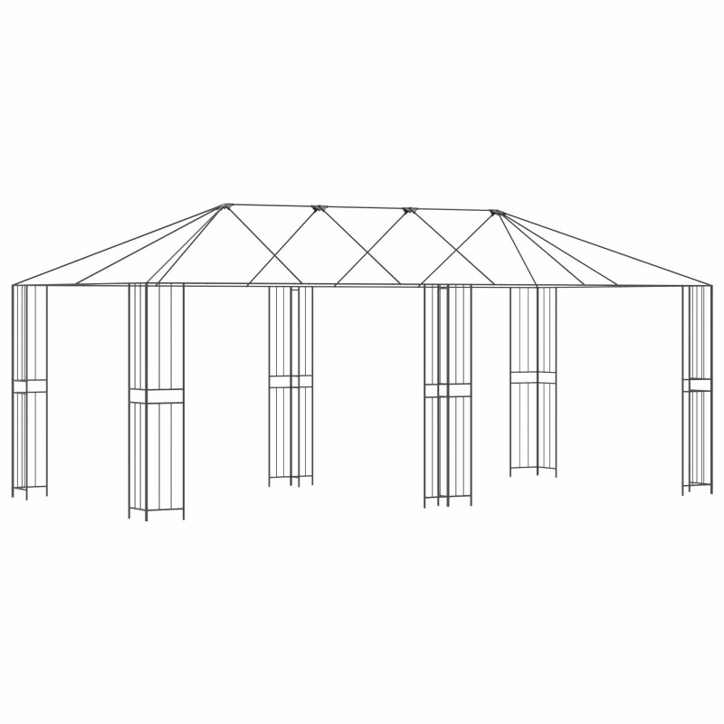 vidaXL Σκελετός Γκαζebo Χωρίς Ύφασμα Γκαζebo 6 x 3 m Μαύρο Ατσάλι