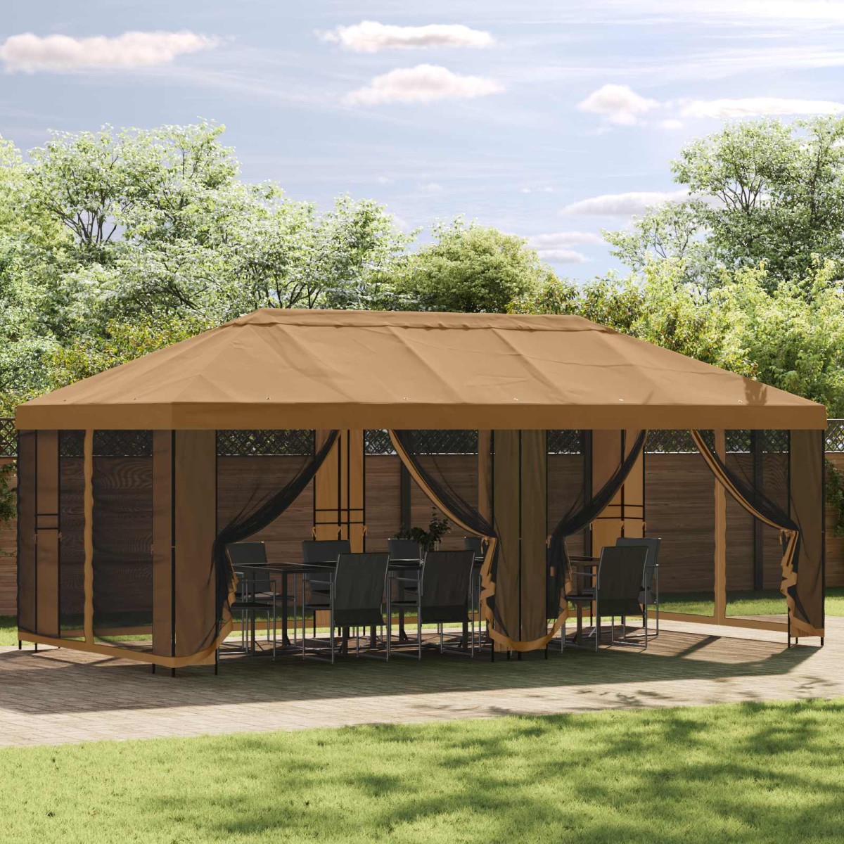 vidaXL Σκελετός Γκαζebo Χωρίς Ύφασμα Γκαζebo 6 x 3 m Μαύρο Ατσάλι