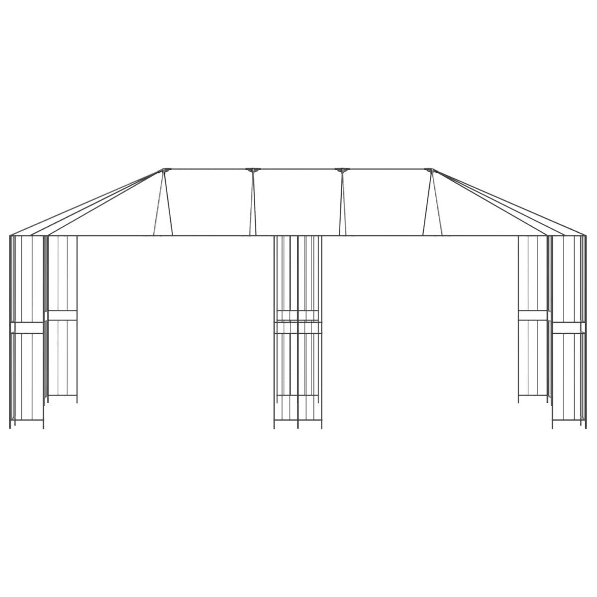 vidaXL Σκελετός Γκαζebo Χωρίς Ύφασμα Γκαζebo 6 x 3 m Μαύρο Ατσάλι