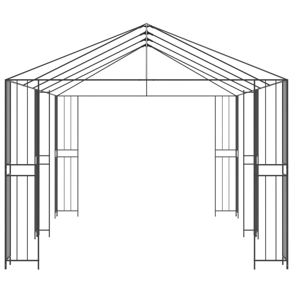 vidaXL Σκελετός Γκαζebo Χωρίς Ύφασμα Γκαζebo 6 x 3 m Μαύρο Ατσάλι