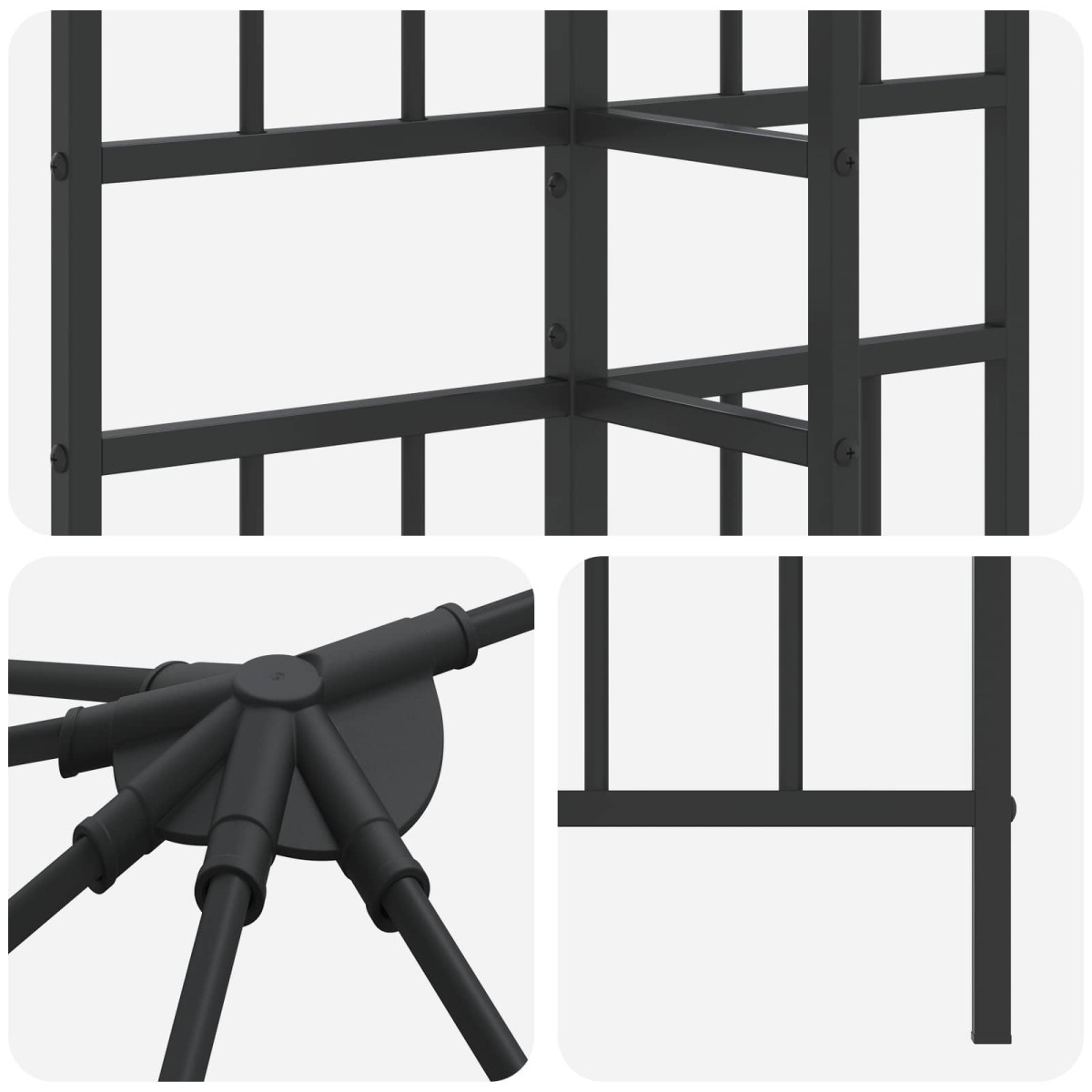 vidaXL Σκελετός Γκαζebo Χωρίς Ύφασμα Γκαζebo 6 x 3 m Μαύρο Ατσάλι