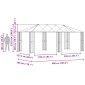 vidaXL Σκελετός Γκαζebo Χωρίς Ύφασμα Γκαζebo 6 x 3 m Μαύρο Ατσάλι