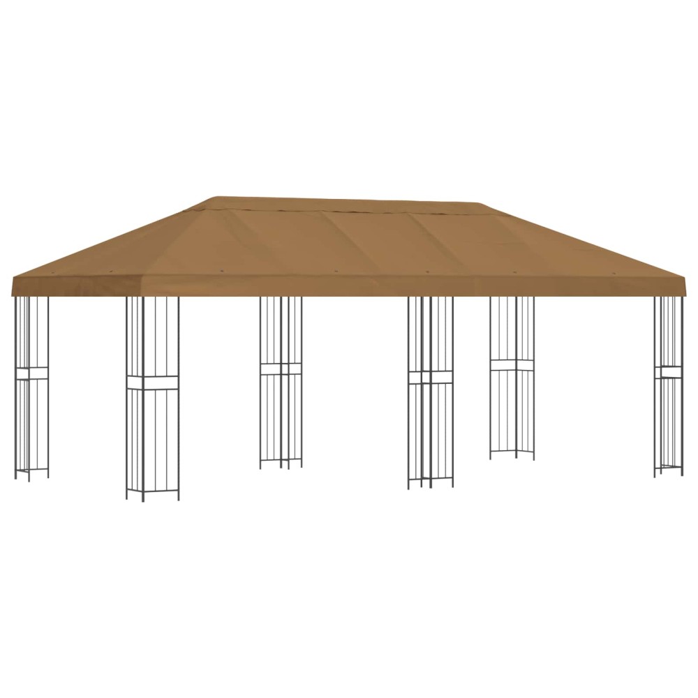 vidaXL Κήπος Γκαζebo 6 x 3 m Μπεζ Πολυεστέρας και Χάλυβας 190 gsm