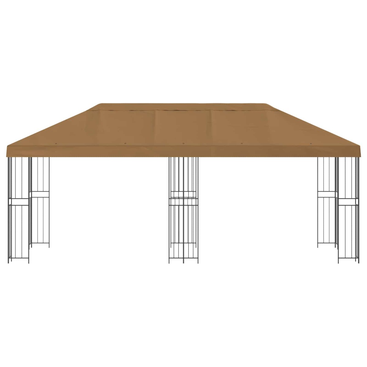 vidaXL Κήπος Γκαζebo 6 x 3 m Μπεζ Πολυεστέρας και Χάλυβας 190 gsm