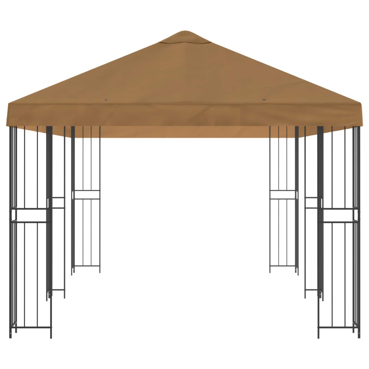 vidaXL Κήπος Γκαζebo 6 x 3 m Μπεζ Πολυεστέρας και Χάλυβας 190 gsm