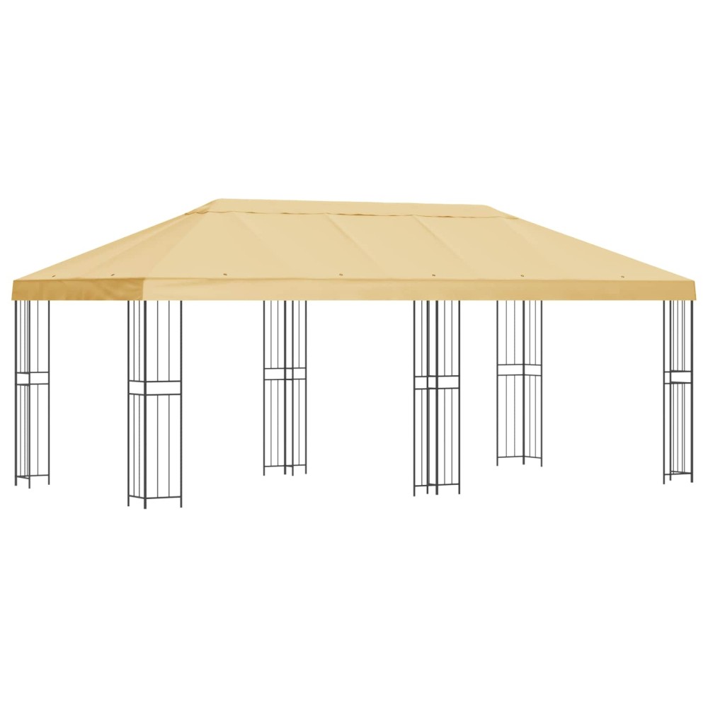 vidaXL Κήπος Γκαζebo 6 x 3 m Κρεμ Πολυεστέρας και Χάλυβας 190 gsm