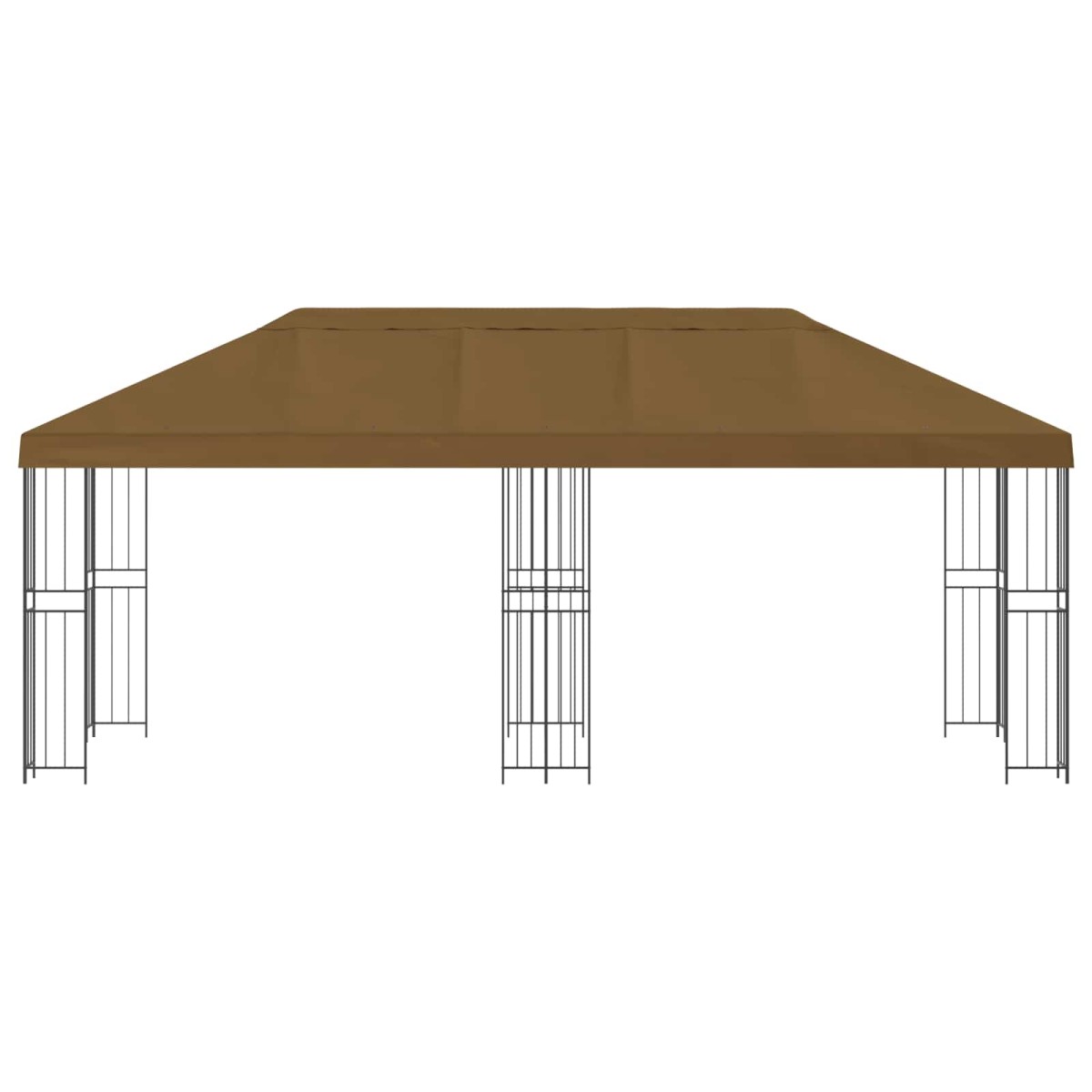 vidaXL Κήπος Γκαζebo 6 x 3 m Taupe Πολυεστέρας και Χάλυβας 190 gsm