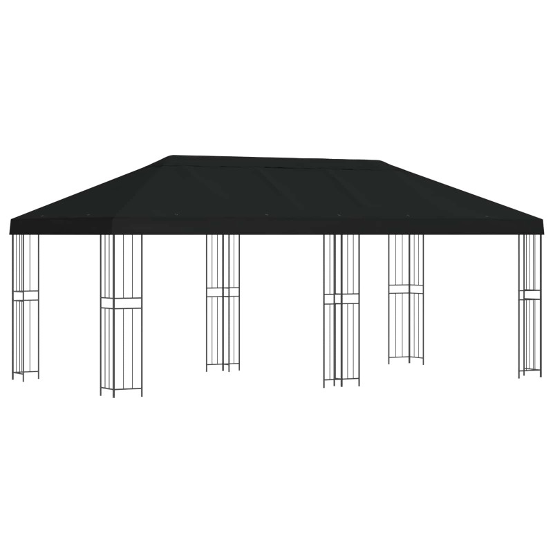 vidaXL Κήπος Γκαζebo 6 x 3 m Μαύρο Πολυεστέρας και Χάλυβας 190 gsm