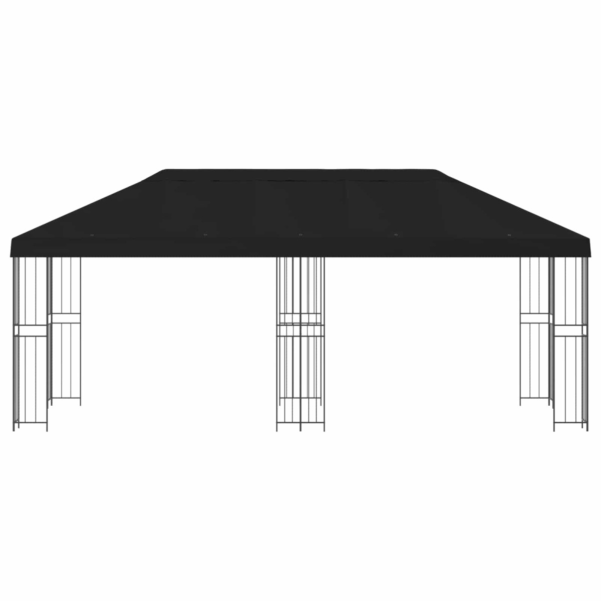 vidaXL Κήπος Γκαζebo 6 x 3 m Μαύρο Πολυεστέρας και Χάλυβας 190 gsm