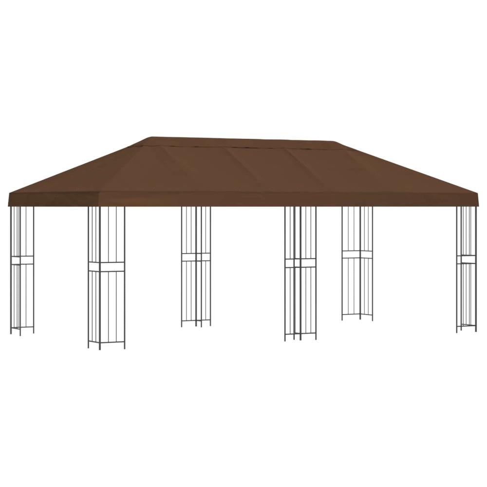 vidaXL Κήπος Γκαζebo 6 x 3 m Καφέ Πολυεστέρας και Χάλυβας 190 gsm