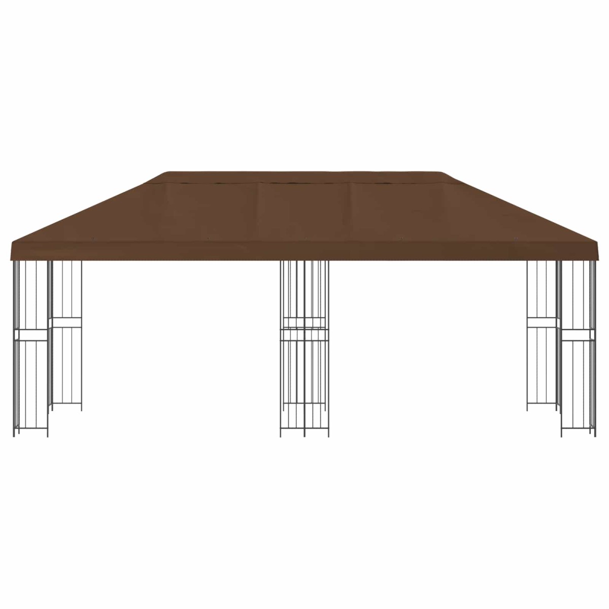 vidaXL Κήπος Γκαζebo 6 x 3 m Καφέ Πολυεστέρας και Χάλυβας 190 gsm