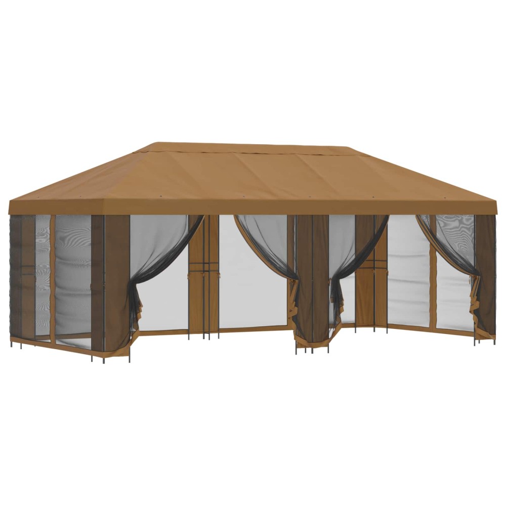 vidaXL Κήπος Γκαζebo με Πλευρικά Τοίχους 6 x 3 m Μπεζ