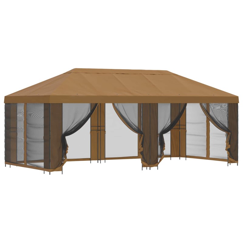 vidaXL Κήπος Γκαζebo με Πλευρικά Τοίχους 6 x 3 m Μπεζ