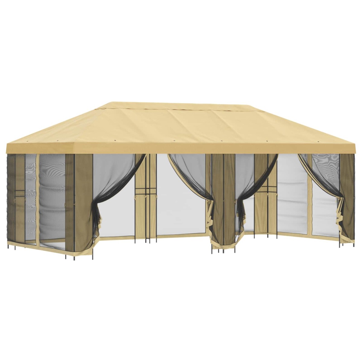 vidaXL Κήπος Γκαζebo με Πλευρικά Τοίχους 6 x 3 m Κρεμ