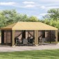 vidaXL Κήπος Γκαζebo με Πλευρικά Τοίχους 6 x 3 m Κρεμ