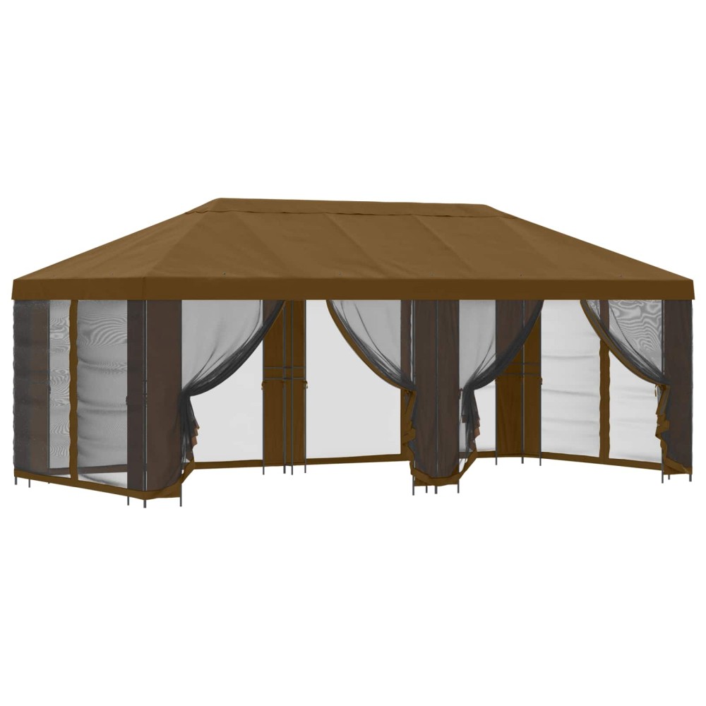 vidaXL Κήπος Γκαζebo με Πλευρικά Τοίχους 6 x 3 m Taupe