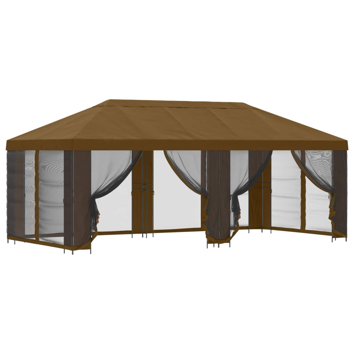 vidaXL Κήπος Γκαζebo με Πλευρικά Τοίχους 6 x 3 m Taupe