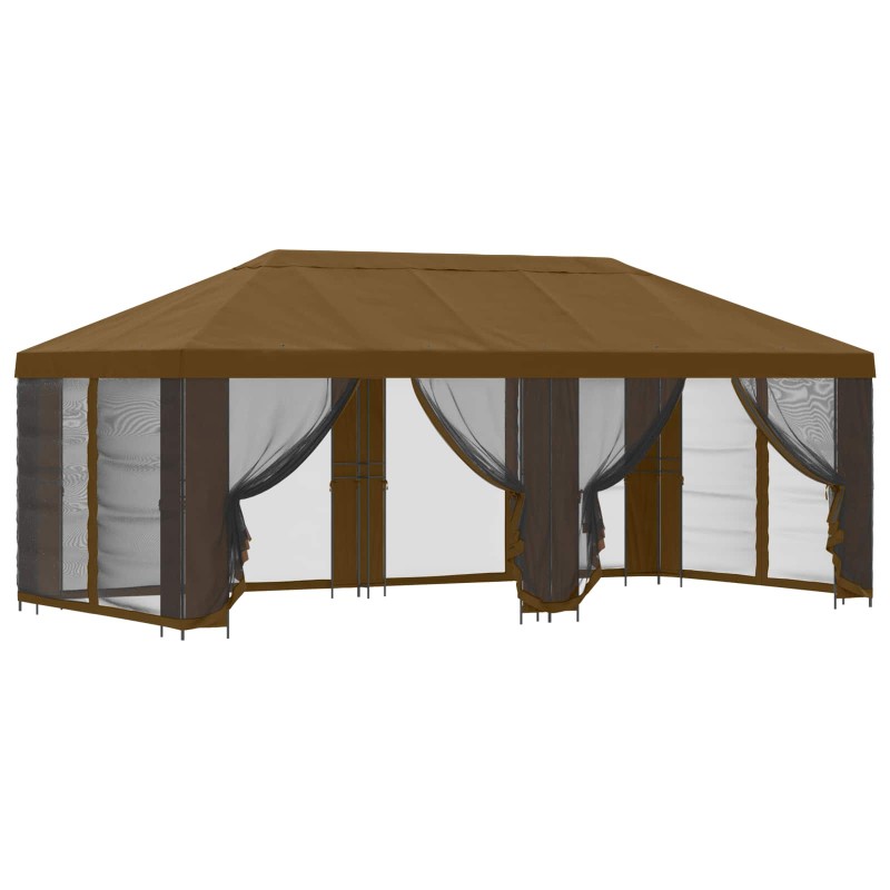 vidaXL Κήπος Γκαζebo με Πλευρικά Τοίχους 6 x 3 m Taupe