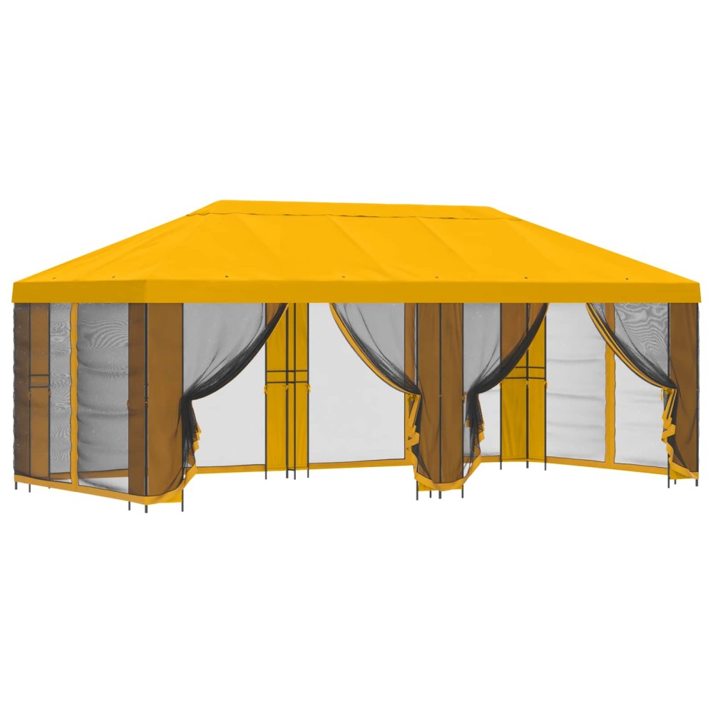 vidaXL Κήπος Γκαζebo με Πλευρικά Τοίχους 6 x 3 m Κίτρινο