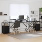 vidaXL Γραφείο Μαύρη Οξυά Επεξεργασμένο Ξύλο 182 x 101 x 87,5 εκ