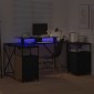 vidaXL Γραφείο Μαύρη Οξυά Επεξεργασμένο Ξύλο 182 x 101 x 87,5 εκ