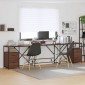 vidaXL Γραφείο Καφέ δρυς Επεξεργασμένο Ξύλο 182 x 101 x 87,5 εκ