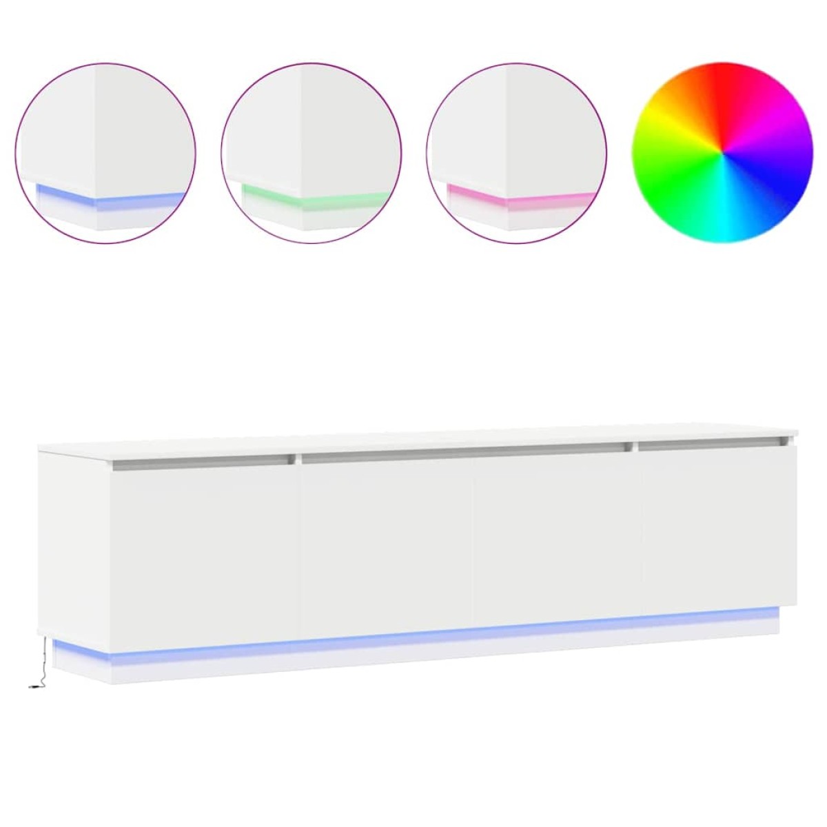 vidaXL Ντουλάπι TV 180 x 38 x 49 εκ Λευκό Επεξεργασμένο Ξύλο