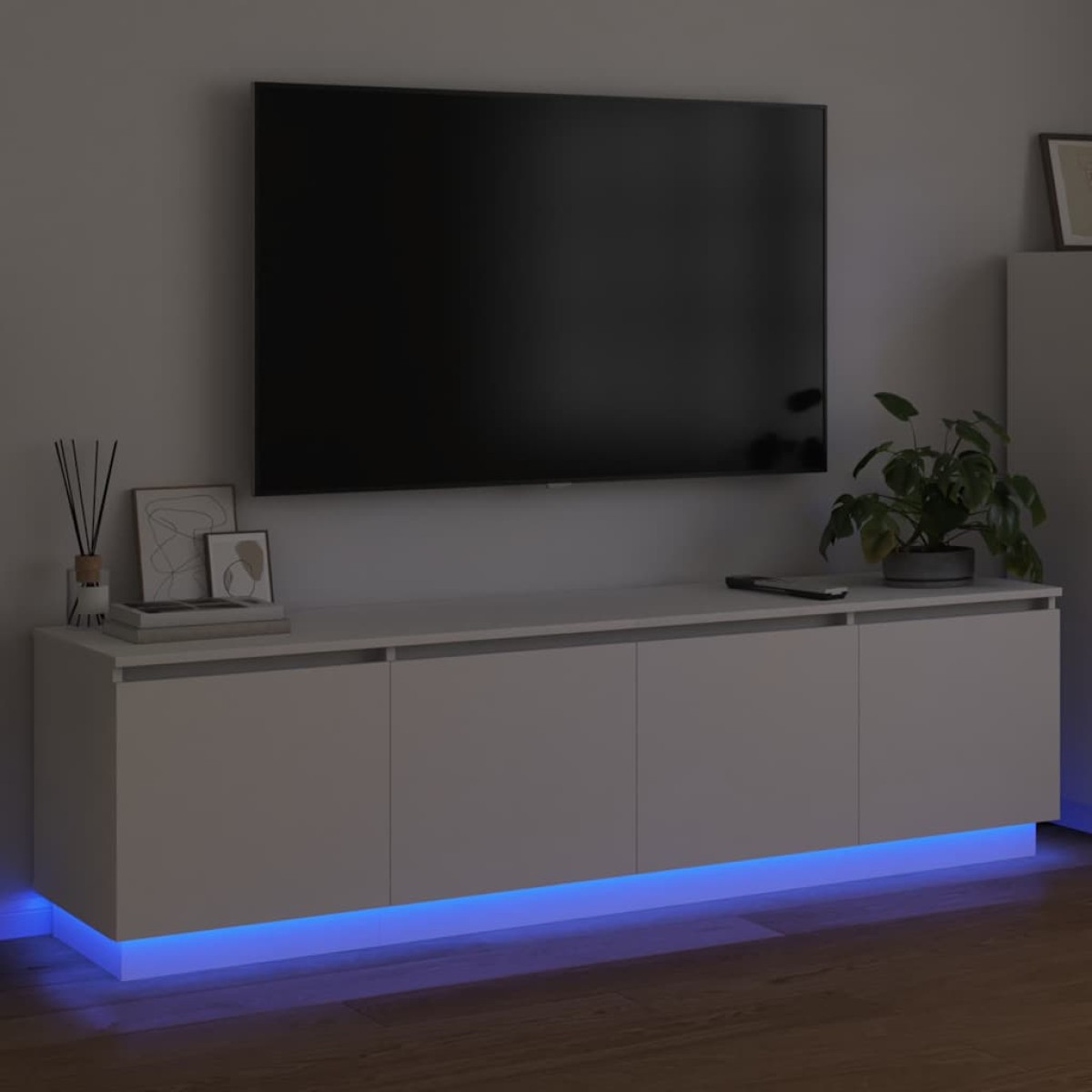 vidaXL Ντουλάπι TV 180 x 38 x 49 εκ Λευκό Επεξεργασμένο Ξύλο