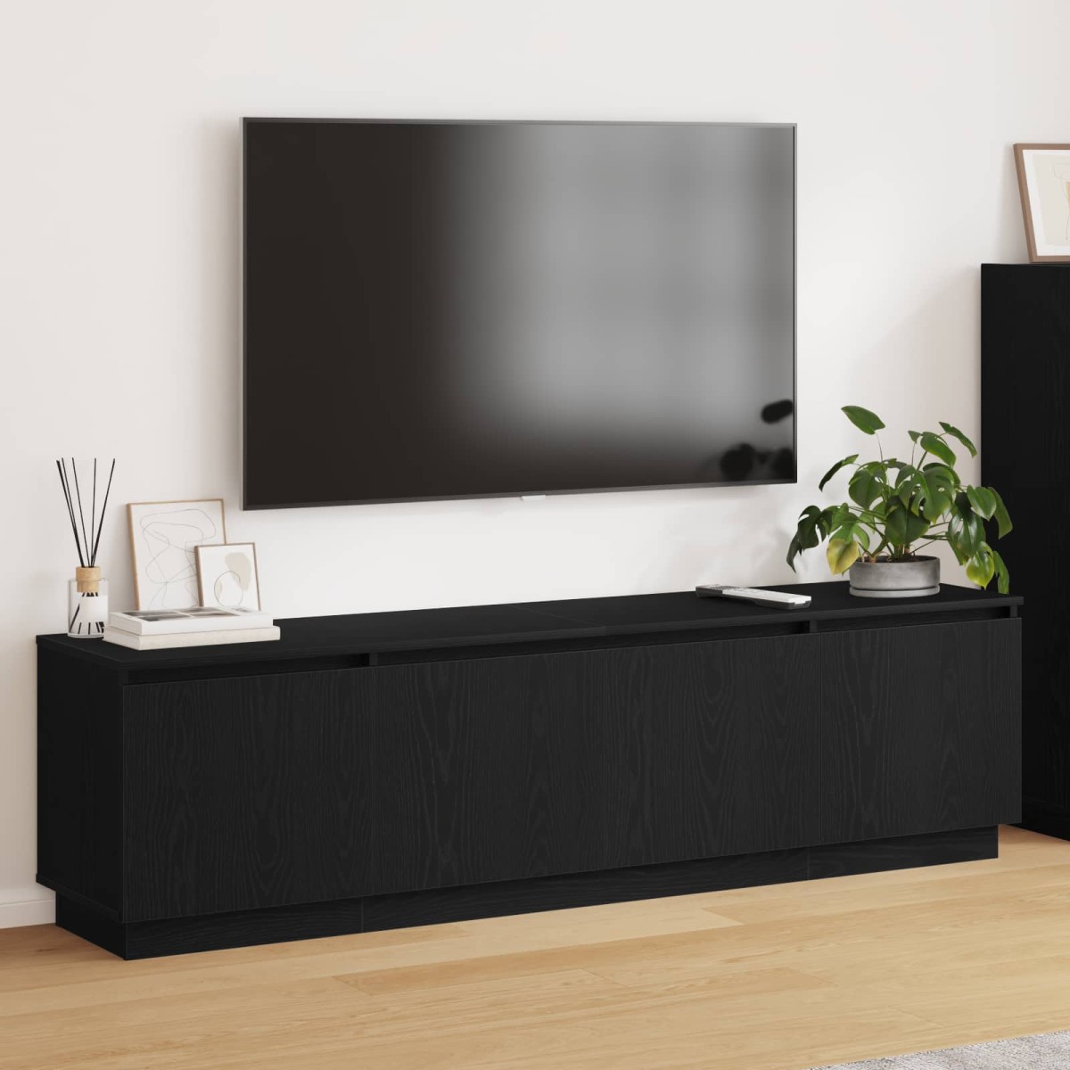 vidaXL Ντουλάπι TV 180 x 38 x 49 εκ Μαύρη Οξυά Επεξεργασμένο Ξύλο