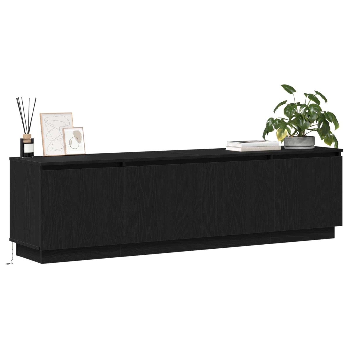 vidaXL Ντουλάπι TV 180 x 38 x 49 εκ Μαύρη Οξυά Επεξεργασμένο Ξύλο